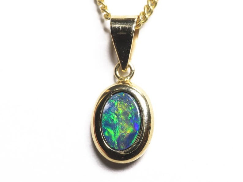 Gold Pendant Lightning Ridge Black Opal Doublets TOG-90