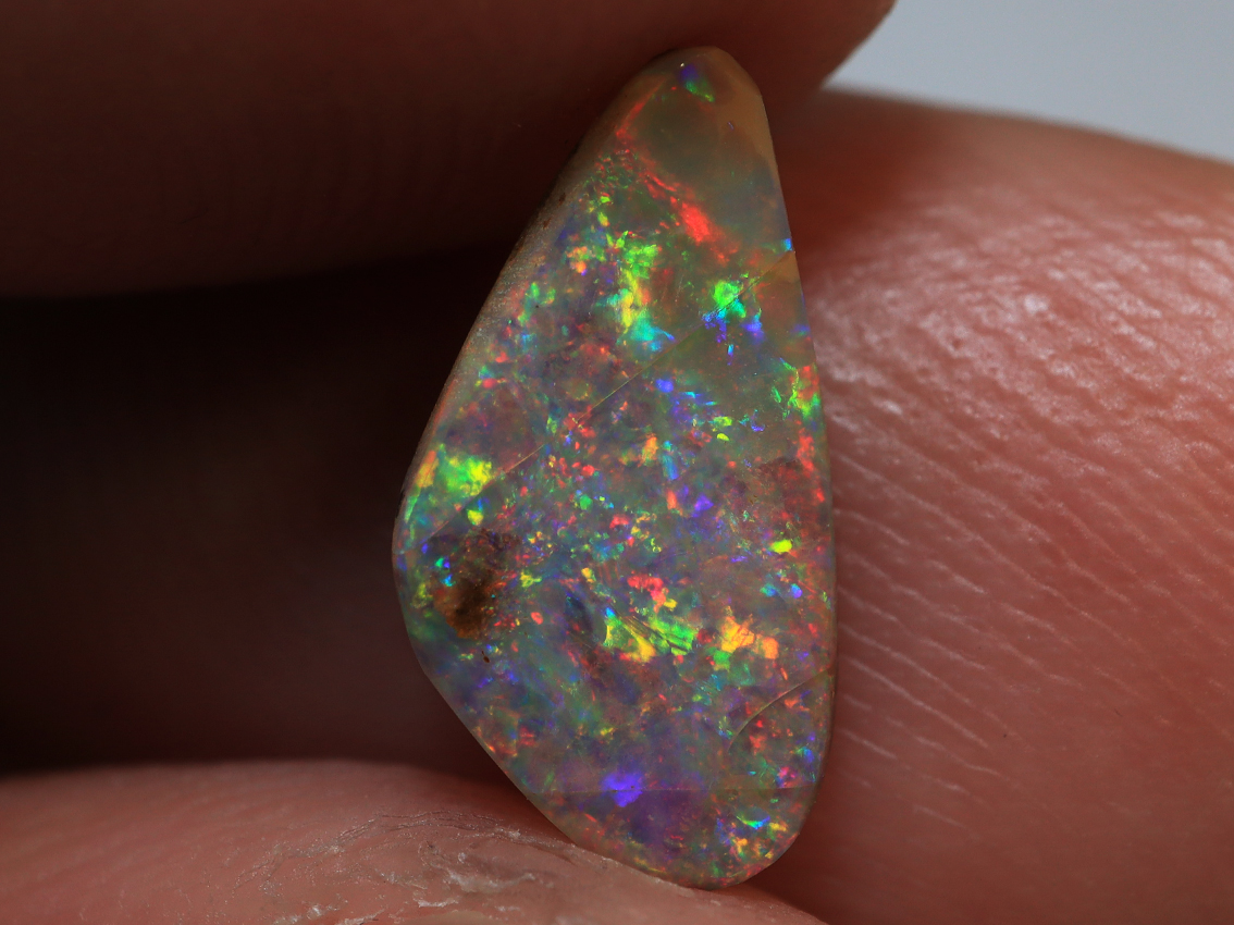 1.05 Ct. Gem Sparkling Multi Fire Colour Pipe Crystal Boulder Polished Opal TOG-1993